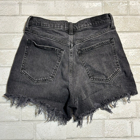 Abercrombie & Fitch Dark Gray Frayed Jean Shorts - Picture 2 of 5